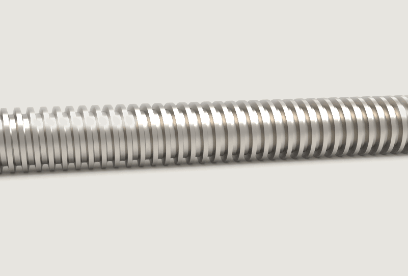 Acme threaded rod with trapezoidal threads
