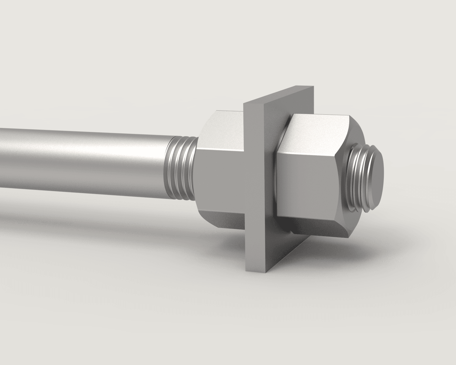 F1554 structural carbon anchor rod with heavy hex nut and square plate washer
