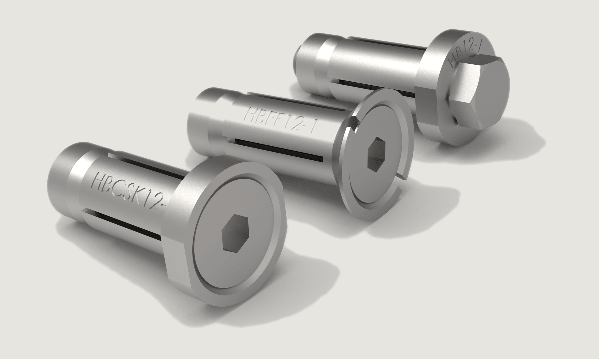 Lindapter Hollo-Bolt hex, countersunk, and flush-fit expansion bolts