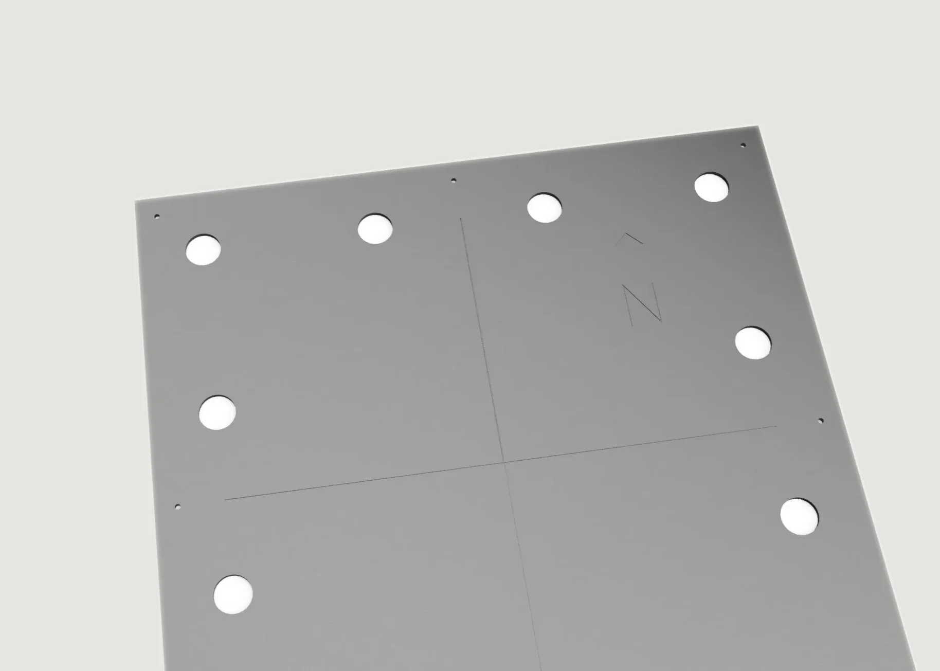 Steel anchor bolt template plate with pre-drilled pattern